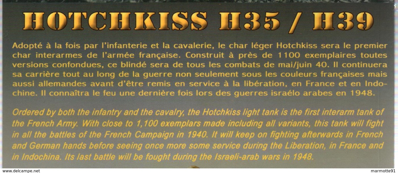 TRACKSTORY #6 CHAR  HOTCHKISS  H35  H39 - Véhicules