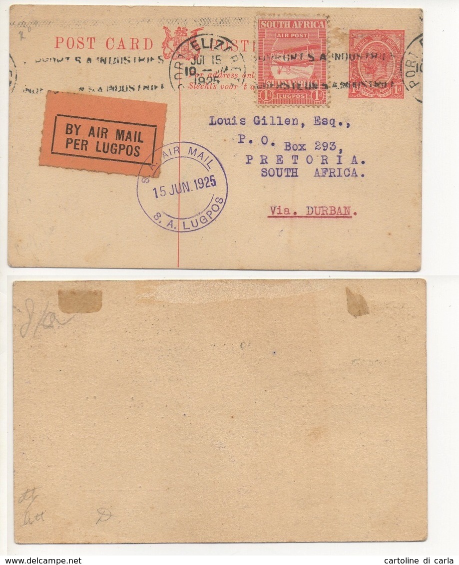 AIR MAIL CARD 15 07 1925 #121 - Poste Aérienne