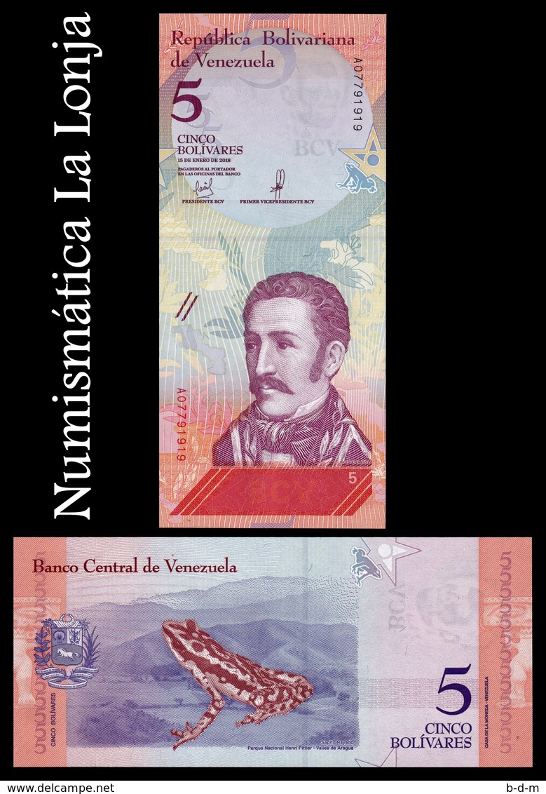 Venezuela Lot Bundle 10 Banknotes 5 Bolívares 2018 Pick 102 SC UNC - Venezuela