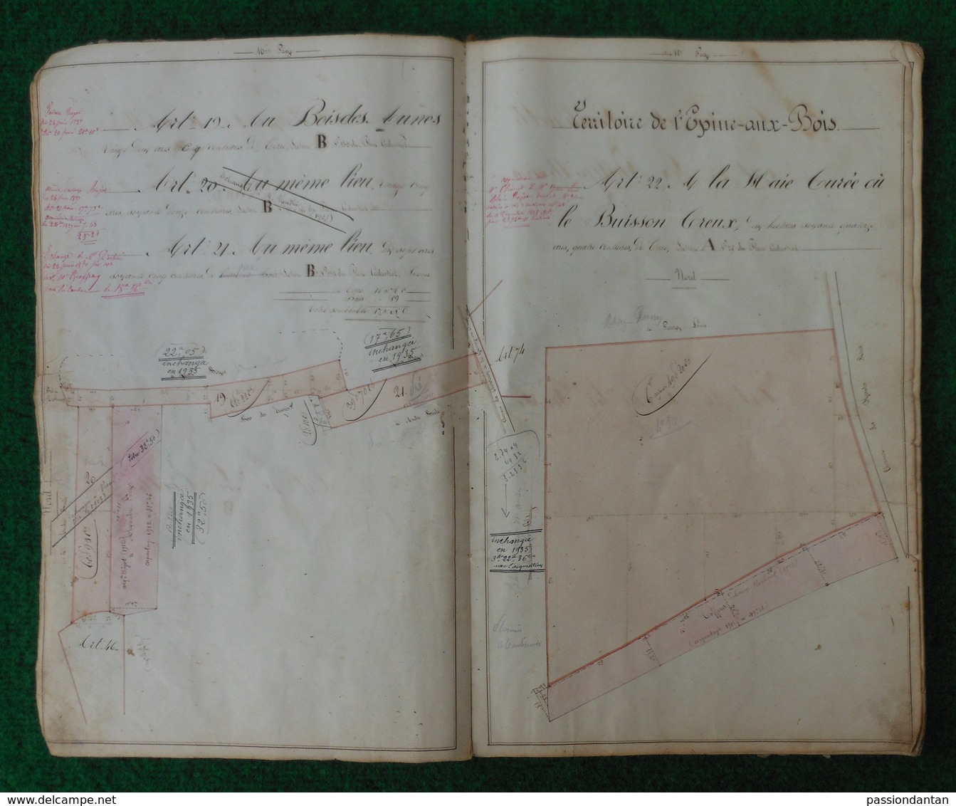 Cahier D'arpentage Ouvert En 1849 - Département De L'Aisne - Communes De Marchais En Brie Et Environs - Autres Plans