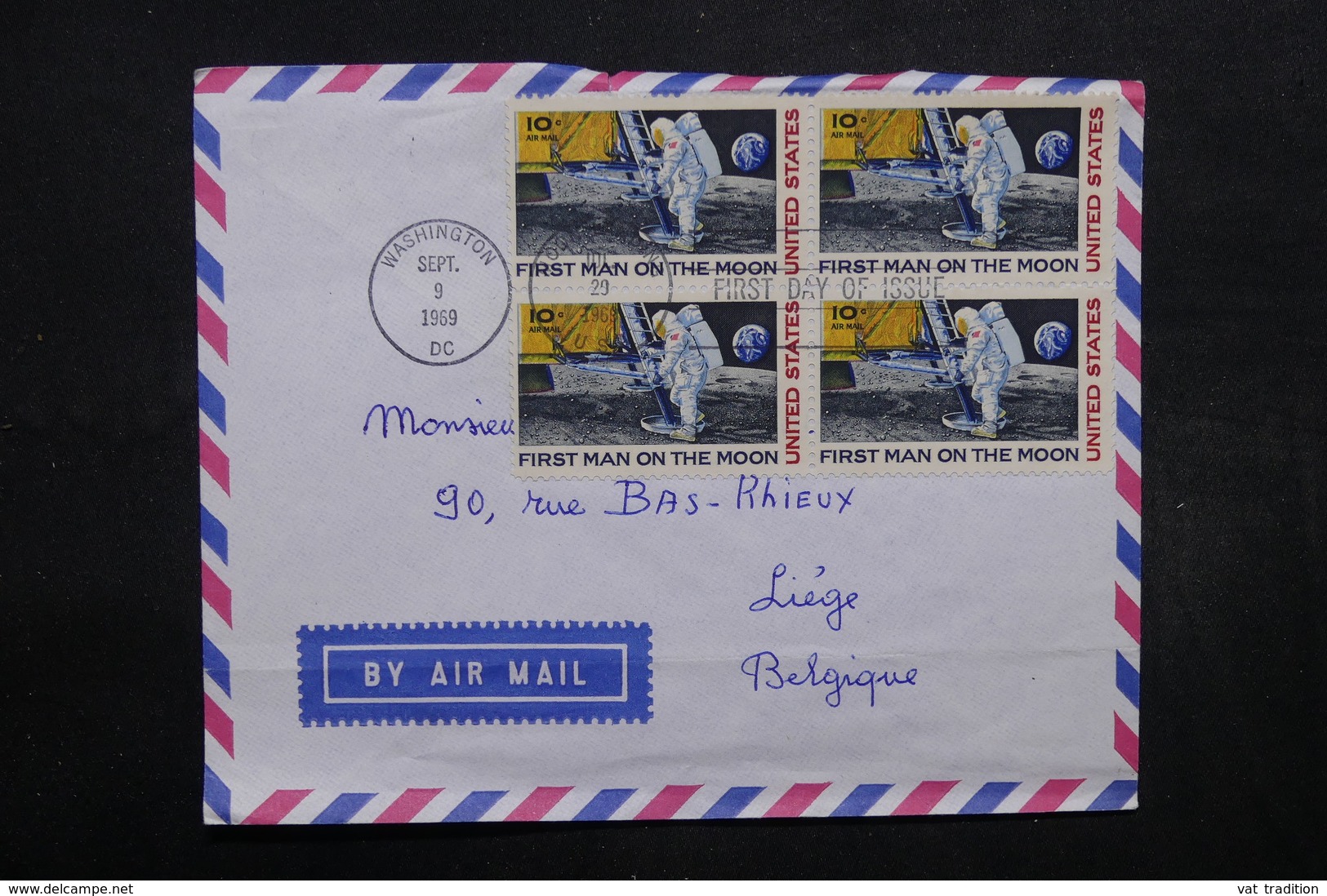 ETATS UNIS - Enveloppe FDC 1969 , 1er Homme Sur La Lune - L 32036 - 1961-1970