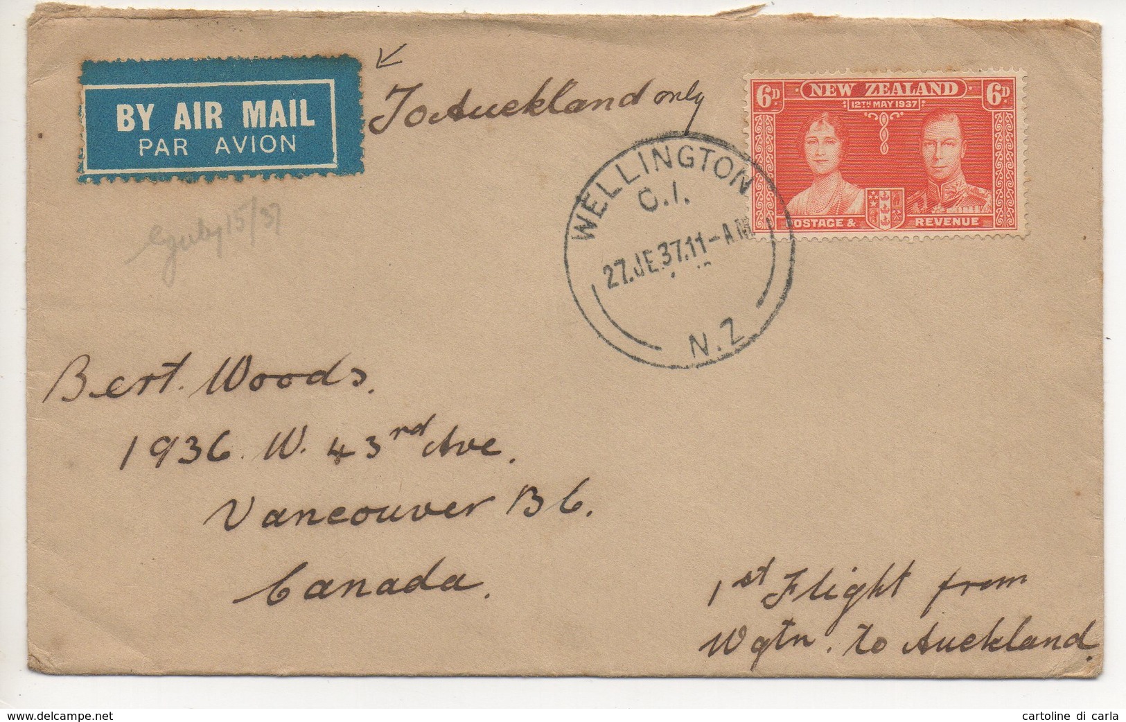 AIR MAIL LETTER 1937 #132 - Luftpost