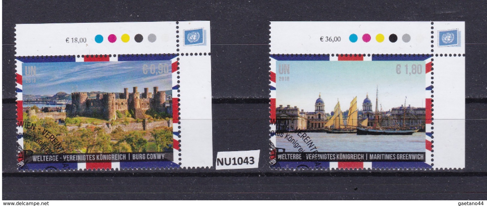 ONU Vienna 2018: Serie Di 2 Valori Timbrati "UNESCO, Patrimonio Mondiale Dell'umanità. Regno Unito" - Used Stamps