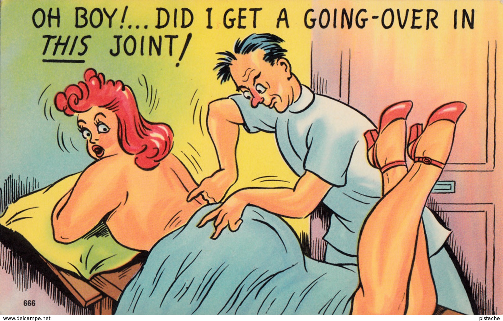 Comics Humor Comic Comique Humour - Massage - Oh Boy ! Not Too Sexy Fat Lady - No. 666 - 75861 - 2 Scans - Humour