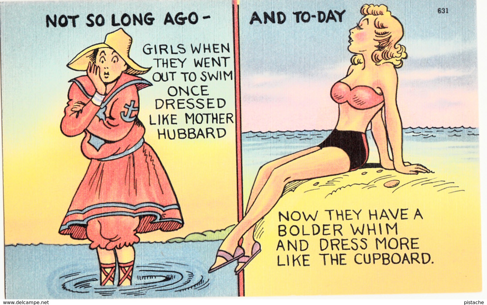 Comics Humor Comic Comique Humour - Not So Long Ago And To-day Sexy Lady - No. 631 - 75830 - 2 Scans - Humour