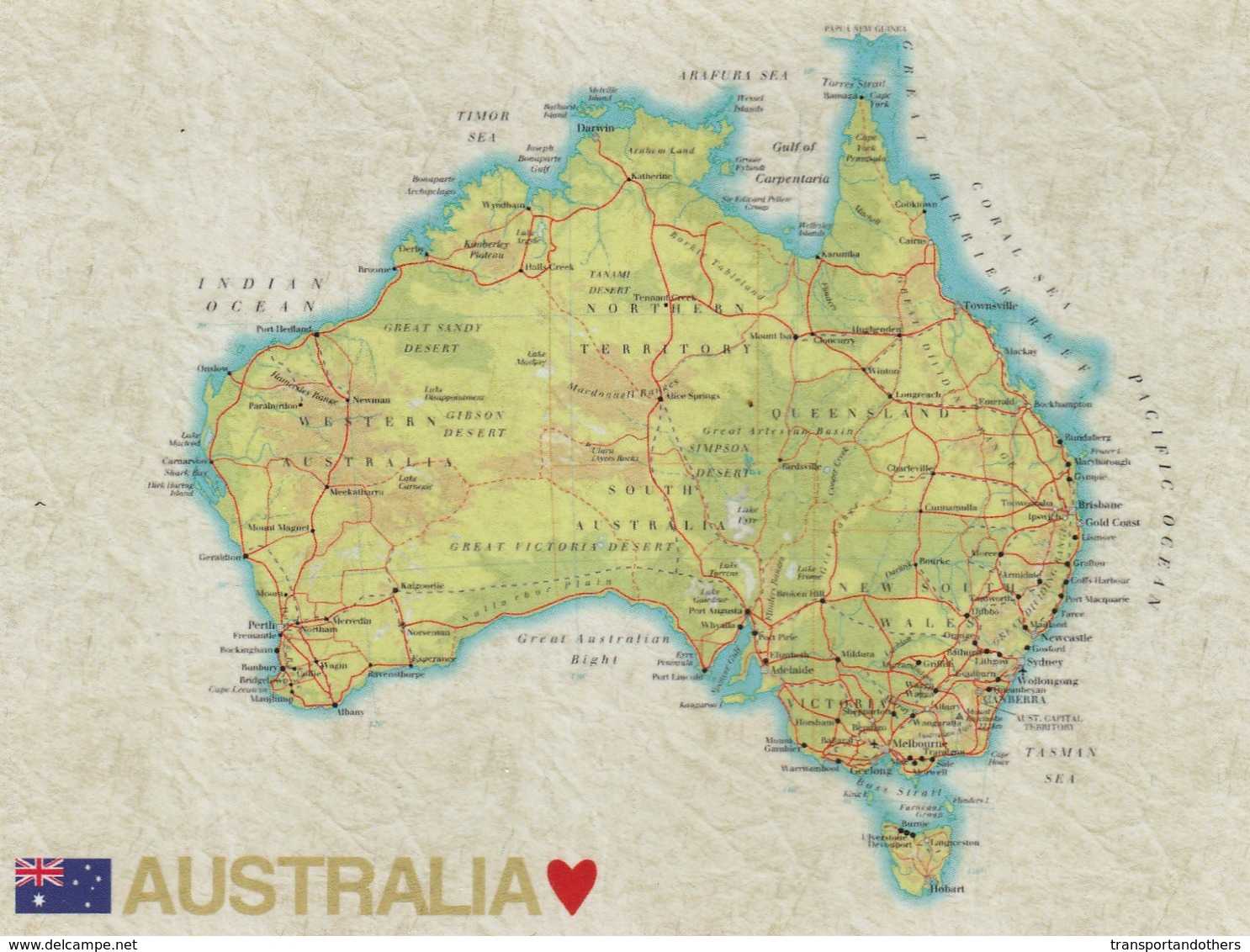 AUSTRALIA , MAP POSTCARD - Cartes Géographiques