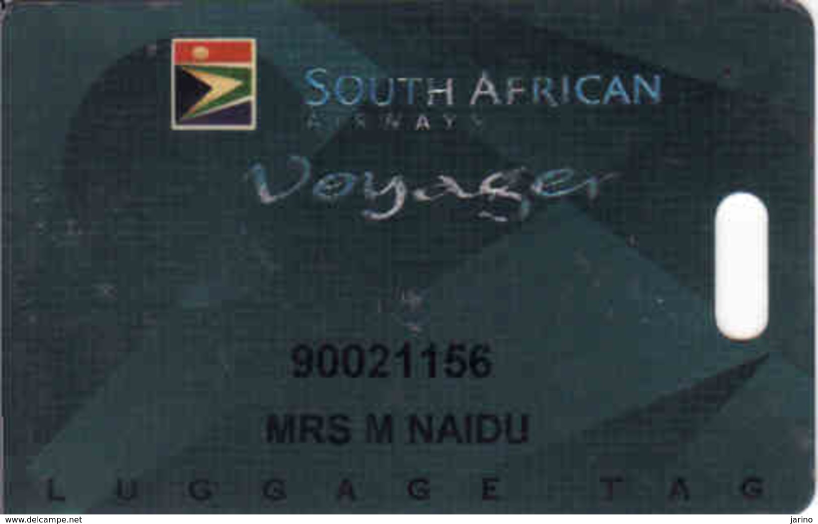 South African Airways, Woyager Service, Luggage Tag - Moteurs