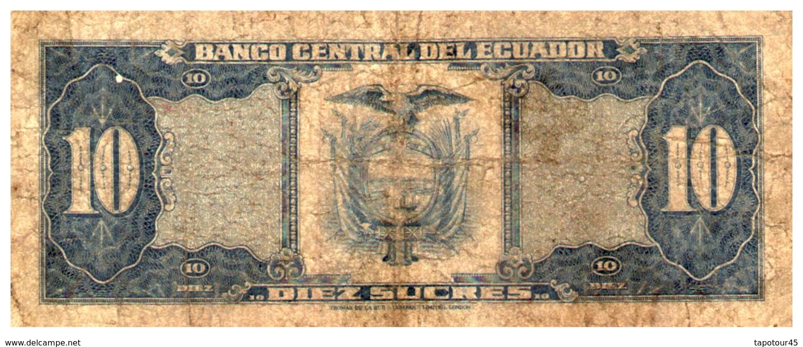 Billets >   Equateur,  > 10 Sucres 1982 - Equateur