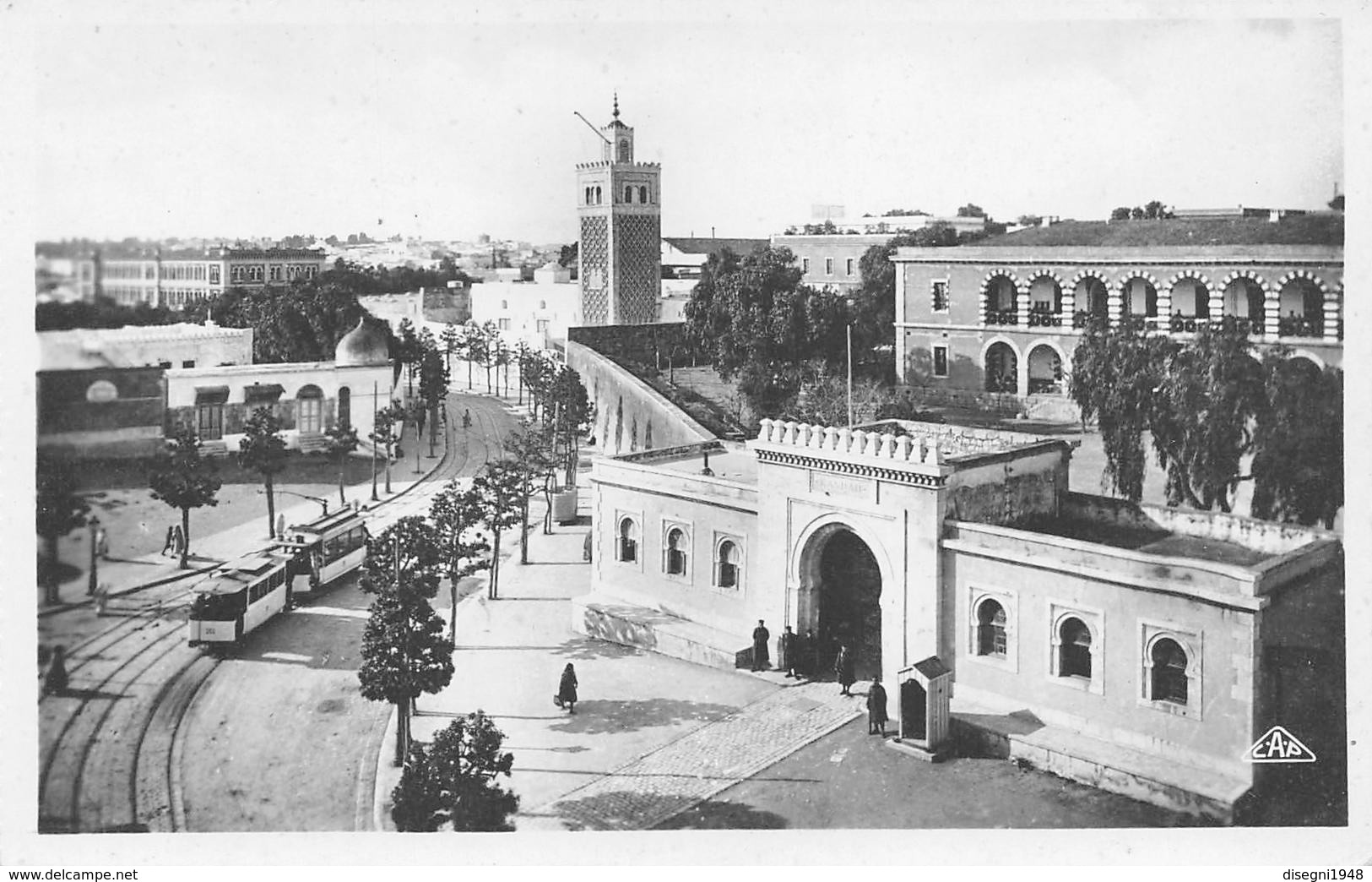 M08205 "TUNIS-LA CASBAH ET BOULEVARD BAB MENARA " ANIMATA- TRAMWAY CART. ORIG. NON SPED. - Tunisia