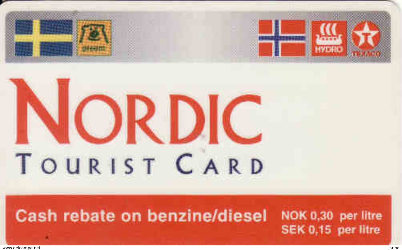 Nordic Tourist Card - Sweden, Norge - Cash Rebate On Benzine + Diesel, Magnetic Card - Moteurs