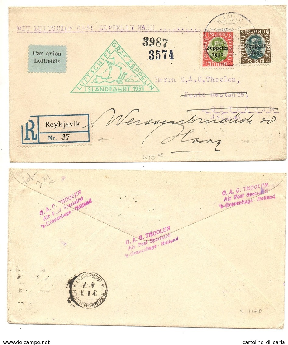 AIR MAIL LETTER 03 07 1931 #142 - Luchtpost