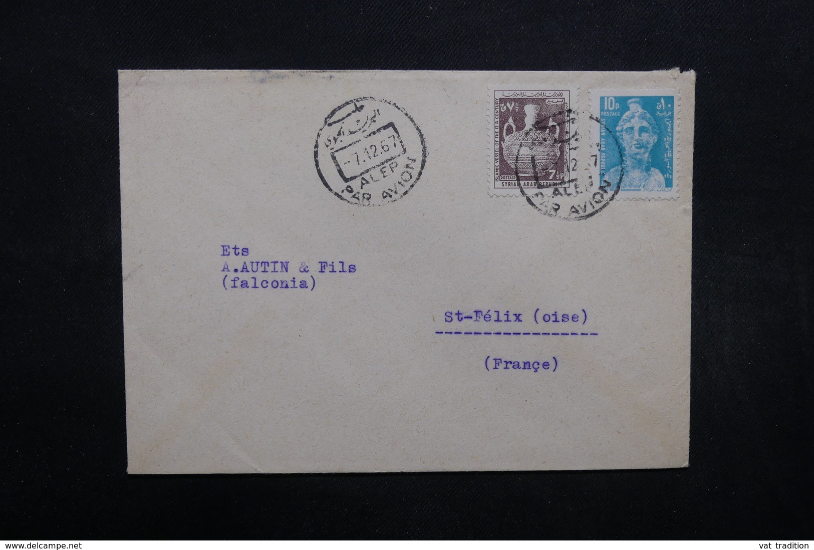 SYRIE - Enveloppe Commercial De Alep Pour La France En 1967 , Affranchissement Plaisant - L 32053 - Syrie