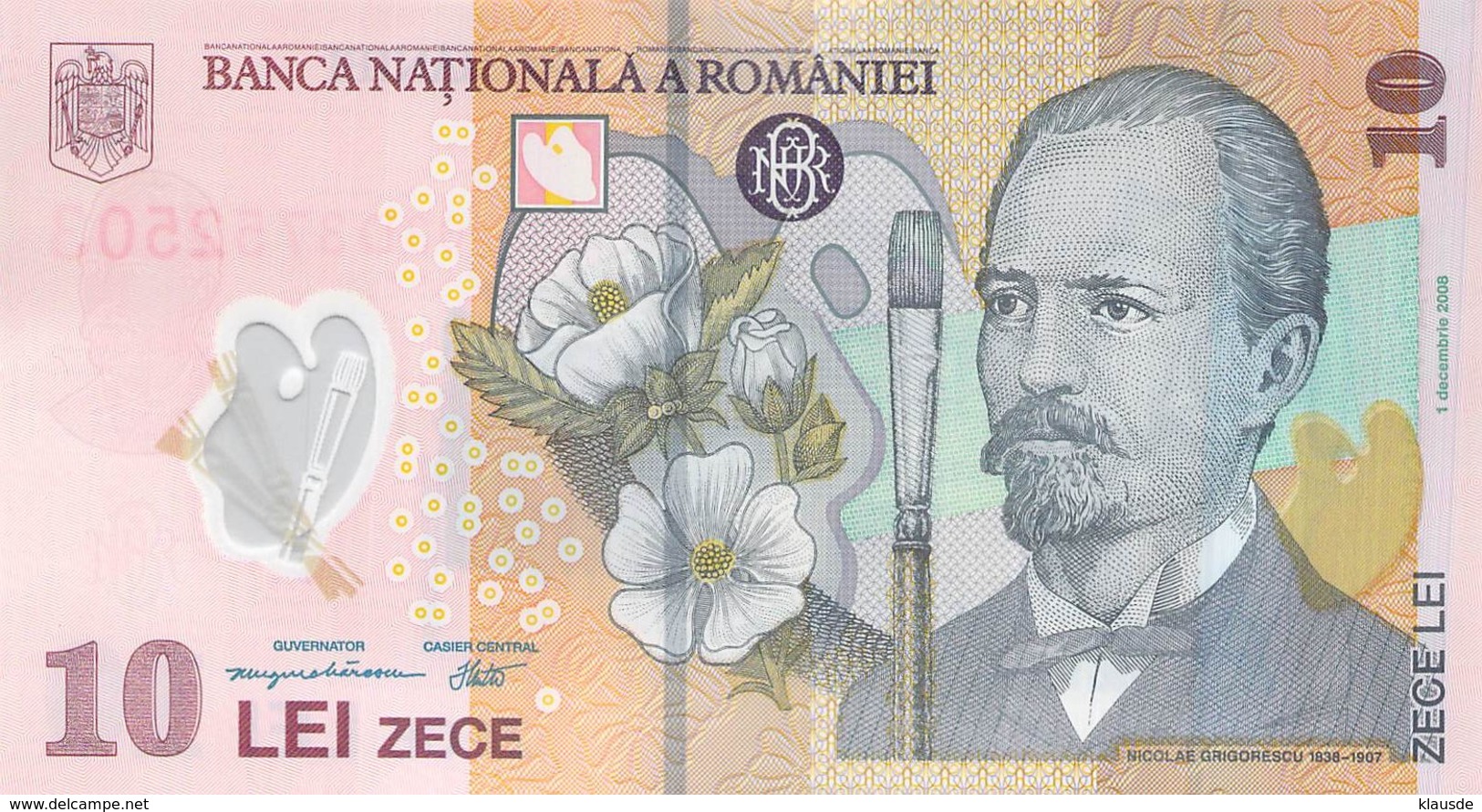 10 Lei Rumänien 2008 UNC (I) Polymer - Rumania