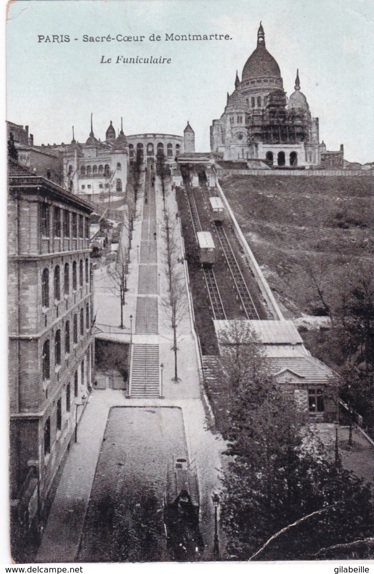 75 - PARIS 18 - PARIS - La Basilique Du Sacre Coeur De Montmartre -  Funiculaire  - Travaux Sur La Basilique - Arrondissement: 18