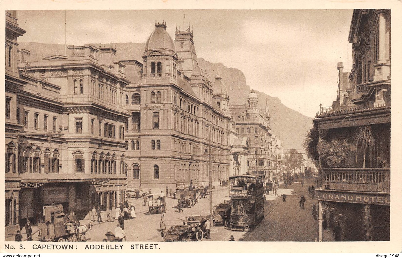 M08210 "CAPETOWN-ADDERLEY STREET "ANIMATA-TRAMWAY-AUTO ANNI '30 CART. ORIG. NON SPED. - Sud Africa