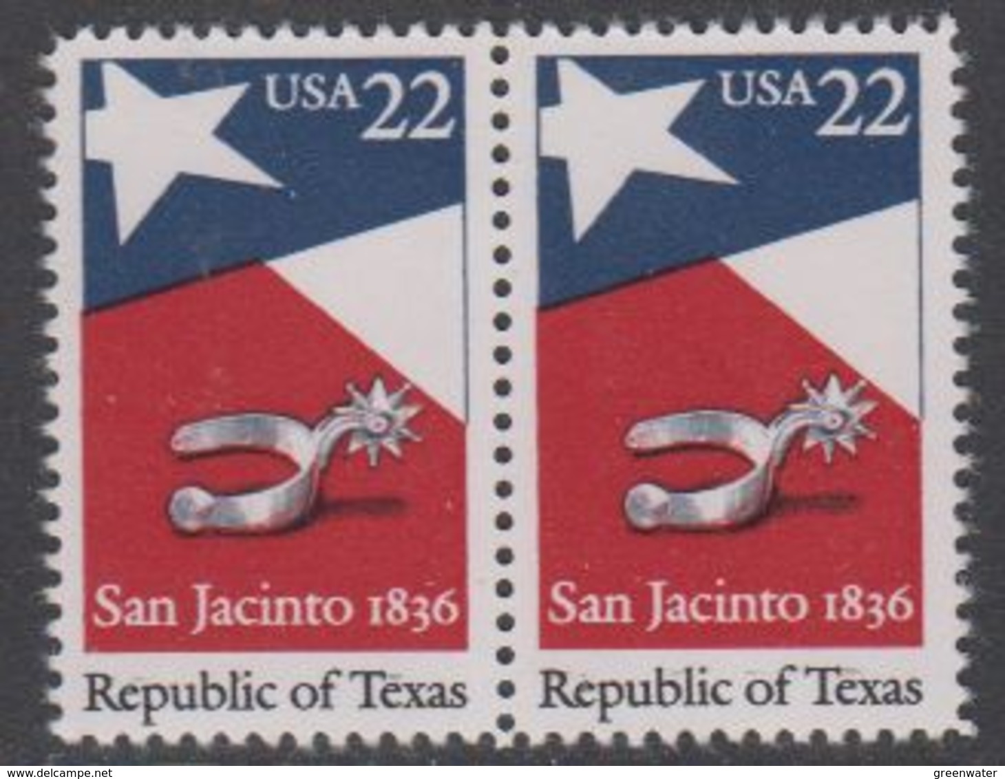 USA 1986 Republic Of Texas 1v (pair) ** Mnh (43118A) - Ongebruikt