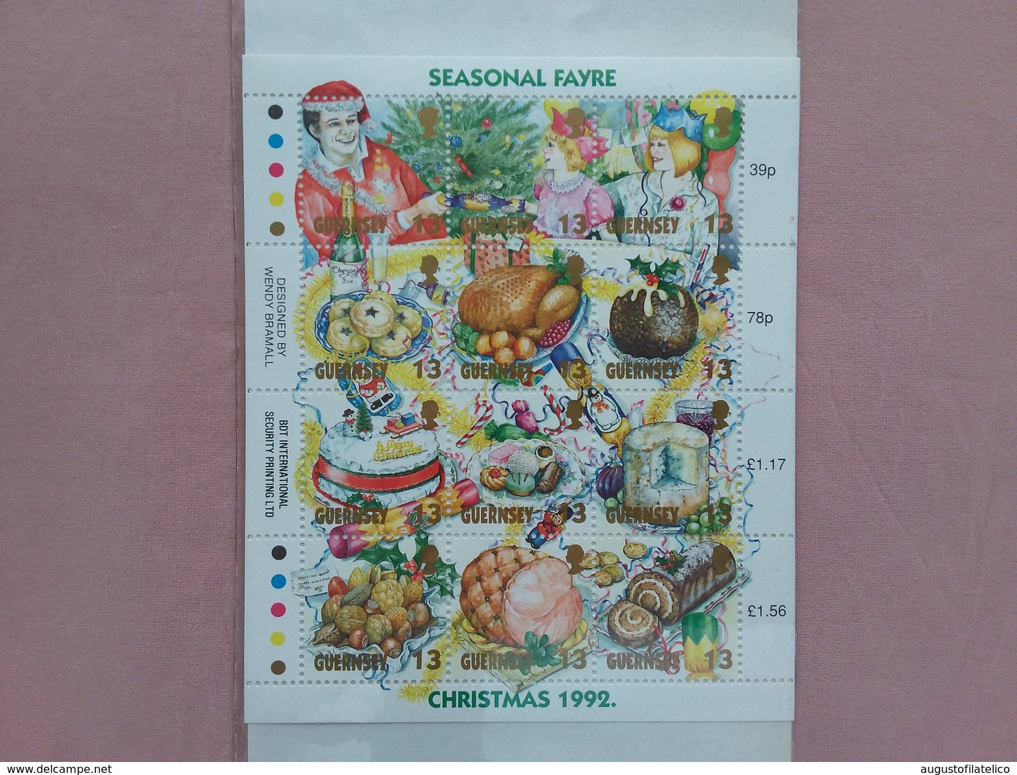 GUERNSEY - BF Natale 1992 Nuovo ** (sottofacciale) + Spese Postali - Guernesey