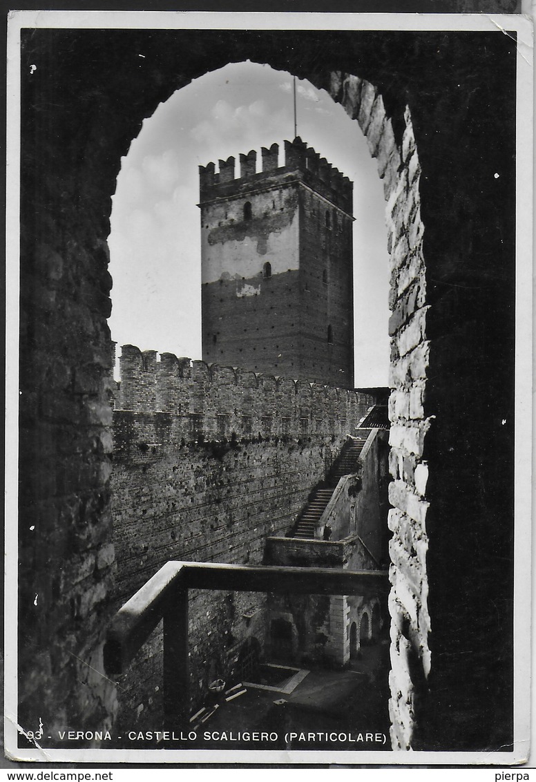 CASTELLO SCALIGERO - VERONA  - FOTOCELERE 1937 - VIAGGIATA 1940 - Castelli