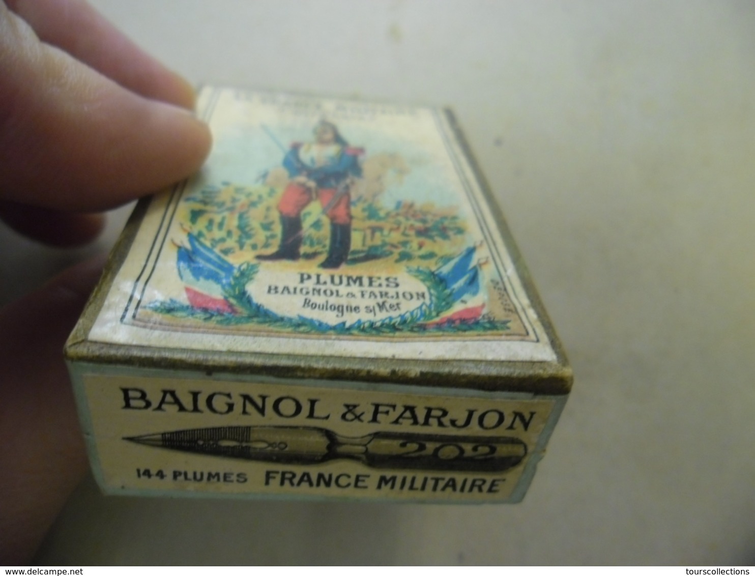 Ancienne Rare Boîte Scellée 144 PLUMES BAIGNOL & FARJON La France Militaire 19° S. CUIRASSIER Hors Concours Paris 1900 - Pens
