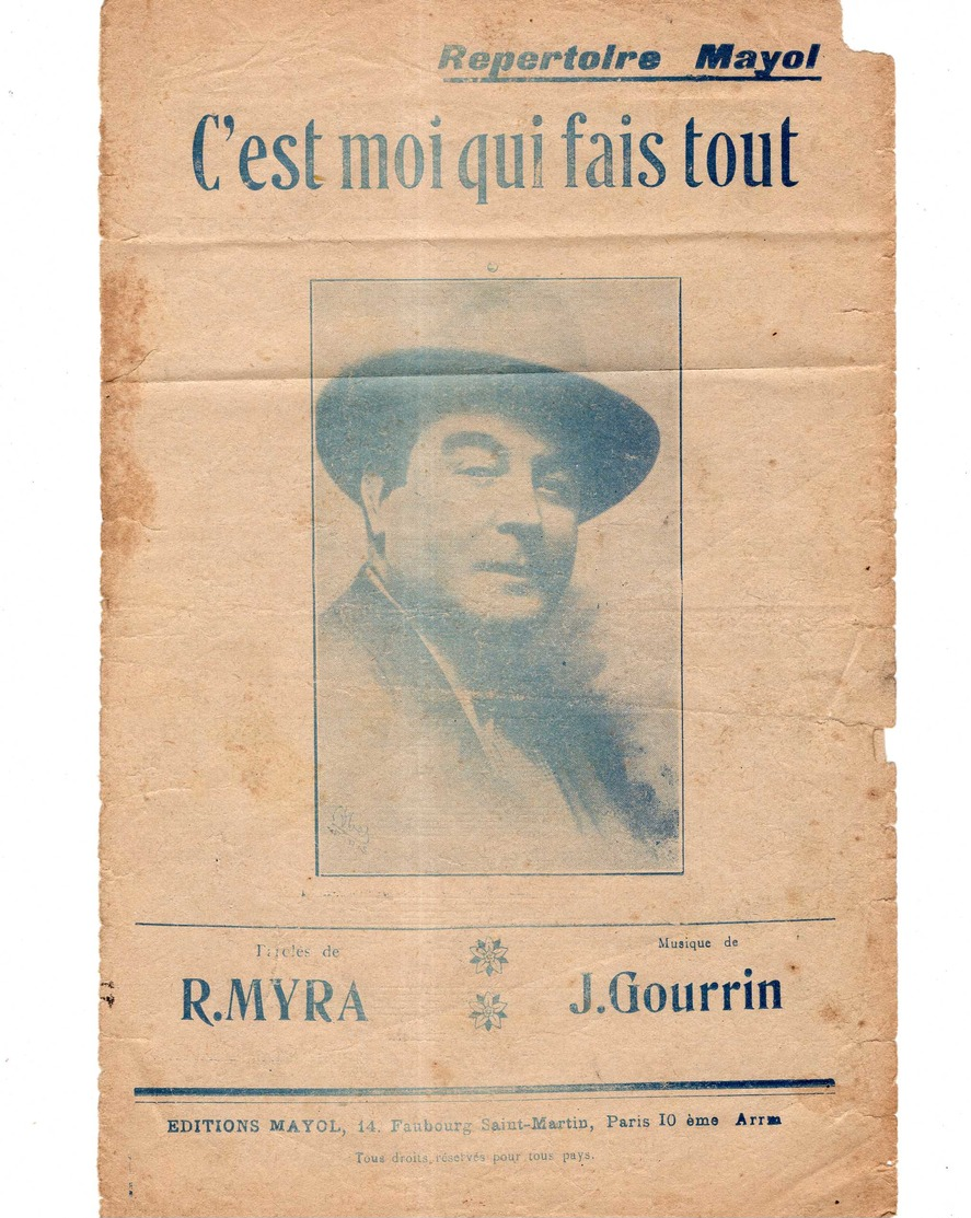 CAF CONC PARTIEL MAYOL HUMOUR PARTITION C'EST MOI QUI FAIS TOUT ROGER MYRA JULES GOURRIN PHOTO ALTERNATIVE SIGNÉE OBER - Autres & Non Classés