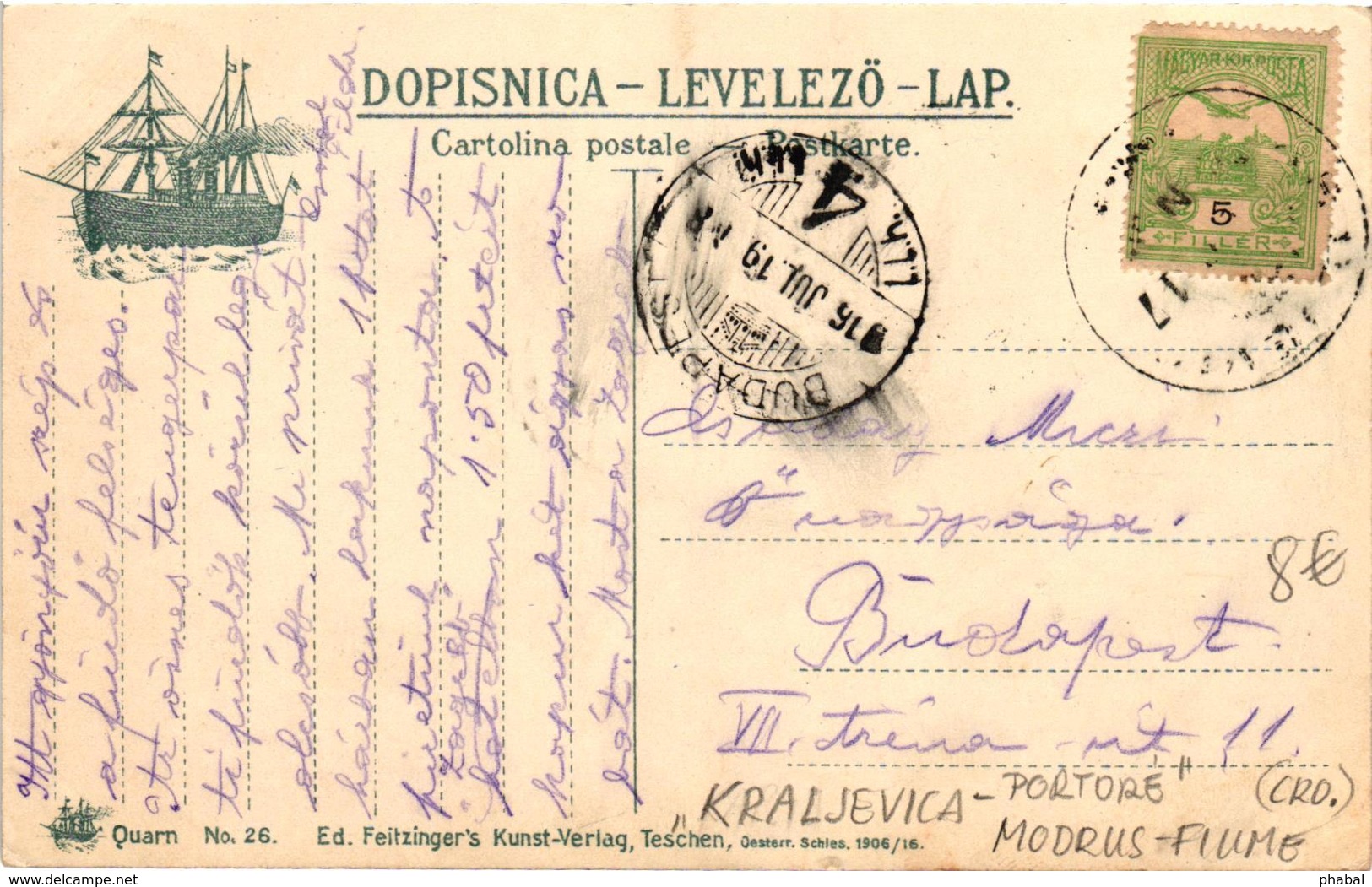 Croatia, Kraljevica, Kraljevica-Portoré, Adria-Quarnero, View, Old Postcard - Croatia