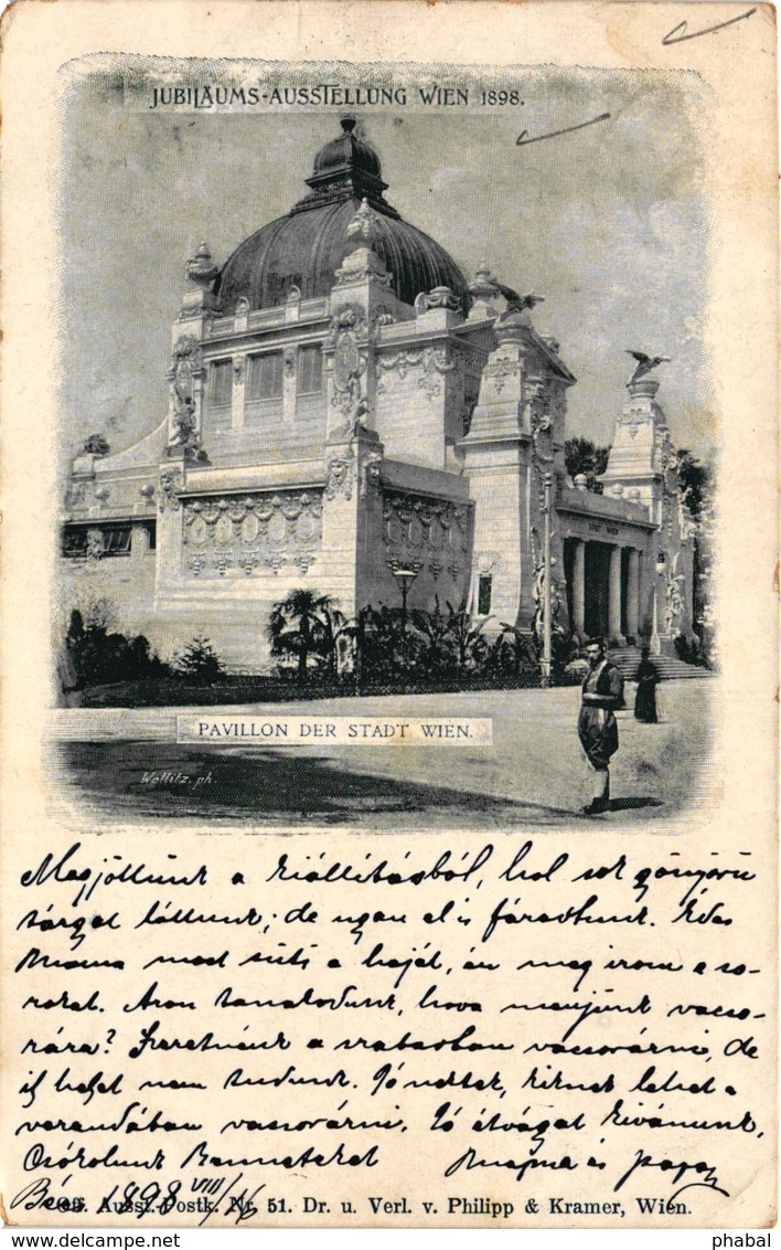 Austria, Vienna, Wien, 1898, Jubilaums-Austellung, Pavillon Der Stadt Wien, Old Postcard - Other & Unclassified