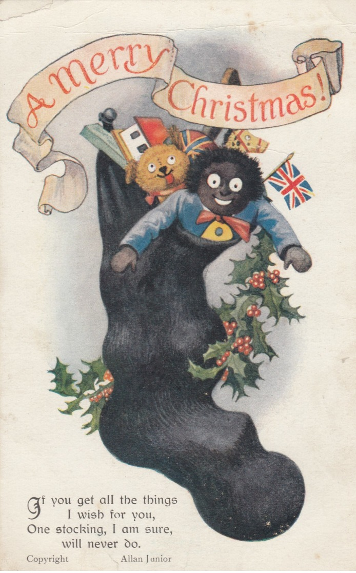 A GOLLIWOG IN A STOCKING "a MERRY Christmas" , 1919 - Other & Unclassified