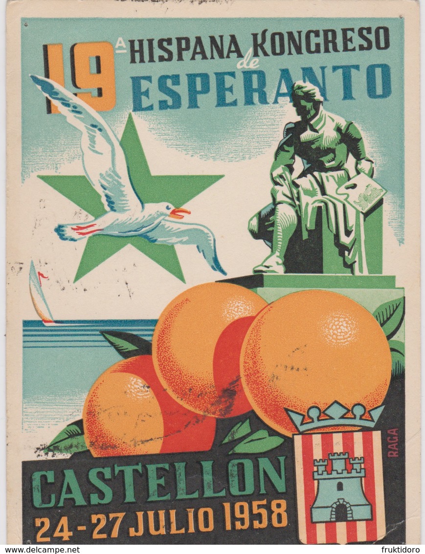 AKEO Card 19th Spanish Esperanto Conference In Castellón 1958 - Hispana Esperanto Kongreso - Esperanto
