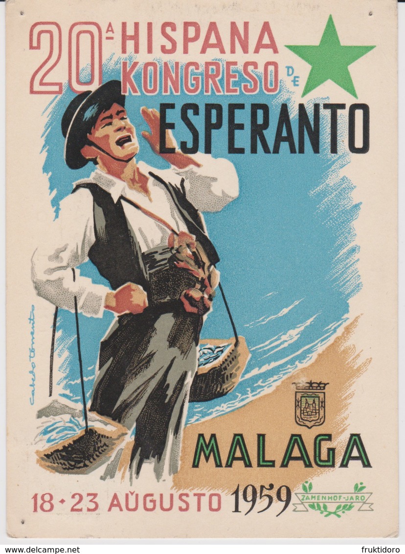AKEO Card 20th Spanish Esperanto Conference In Málaga 1959 - Hispana Esperanto Kongreso - Esperanto