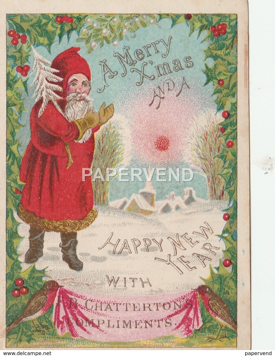 Christmas Card Father  Christmas  With R. Chatterton's Compliments Double-sided Egc485 - Non Classificati