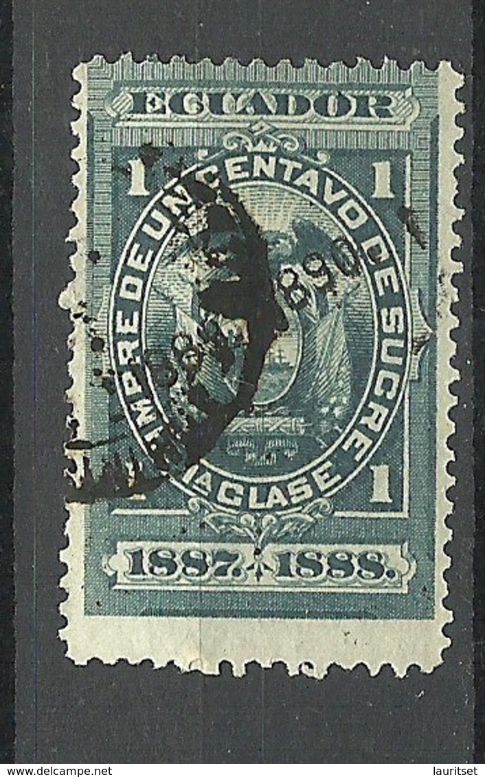 ECUADOR 1887/1888 Revenue Tax Stamp 1 C. O - Ecuador