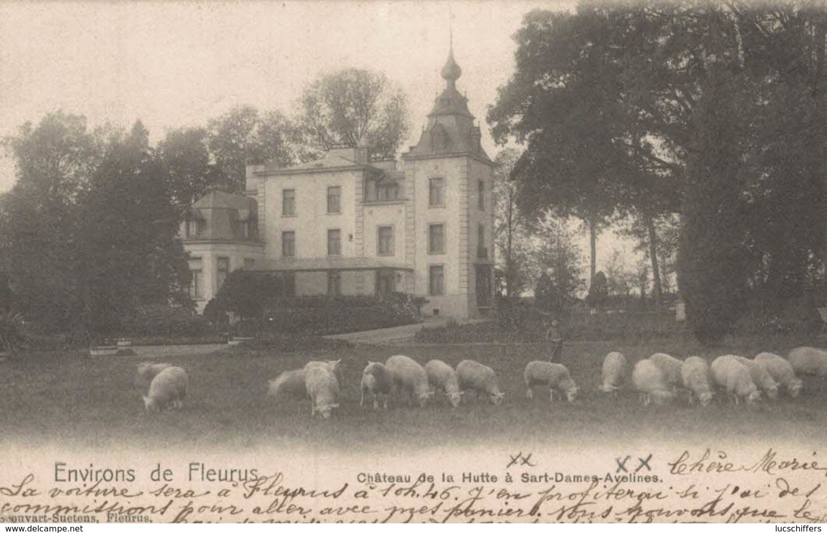 Environs De Fleurus - Château De La Hutte à Sart-Dames-Avelines - 2 Scans - Fleurus