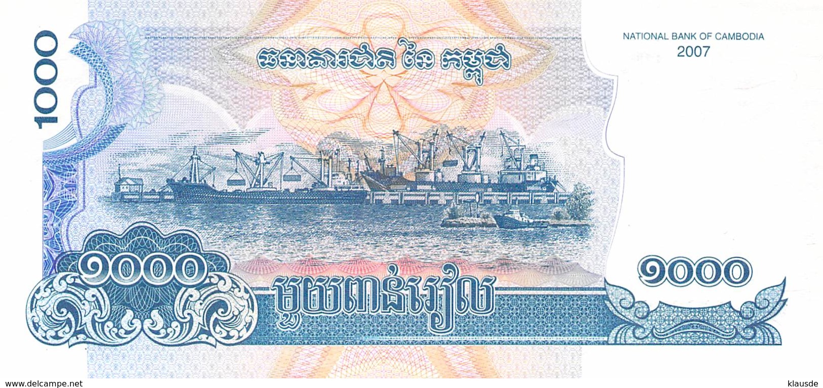 1000 Riels Banknote Kambodscha 2007 UNC (I) - Cambodia