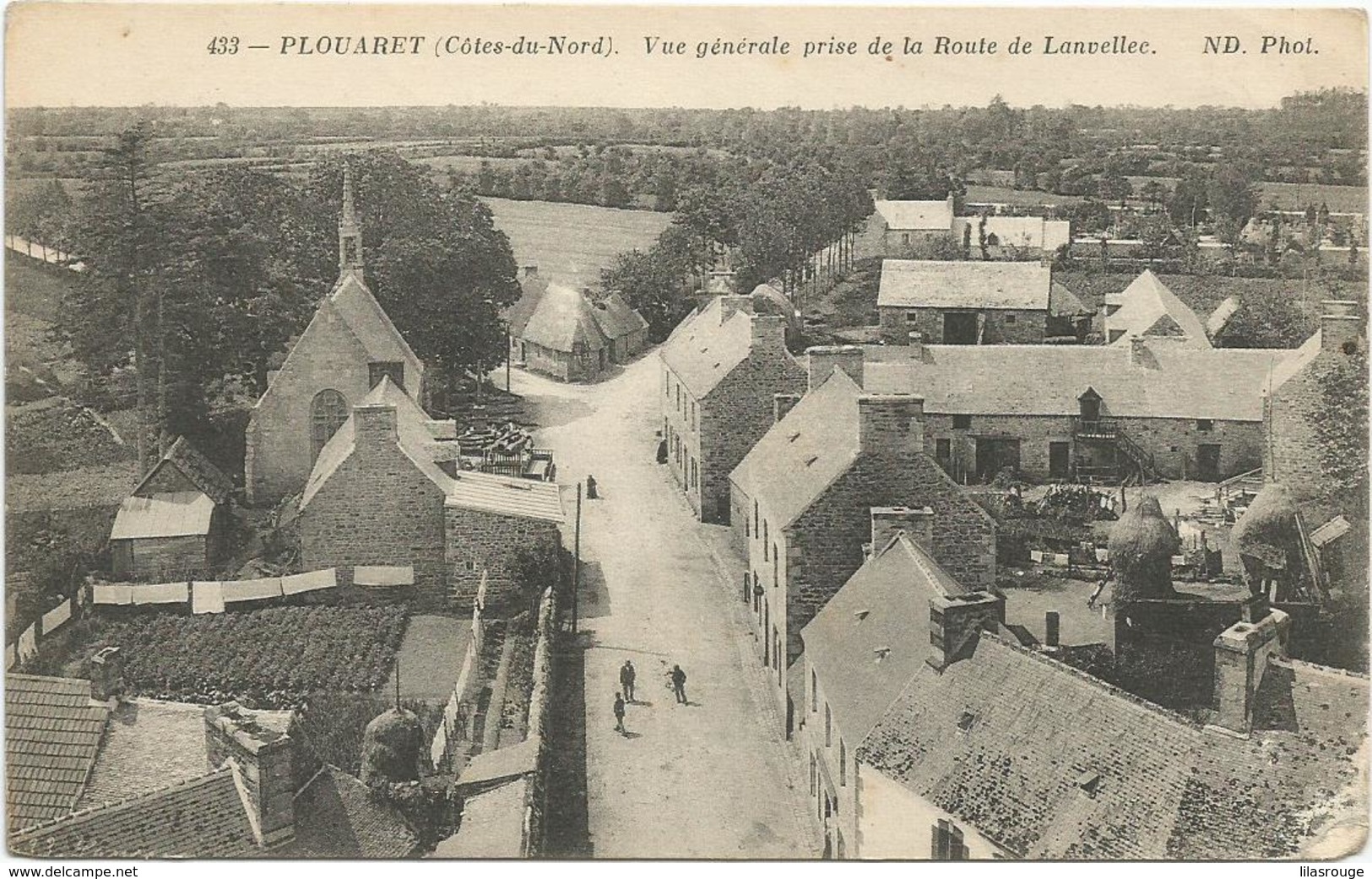 PLOUARET VUE GENERALE  PRISE DE LA ROUTE DE LANVELLEC - Plouaret