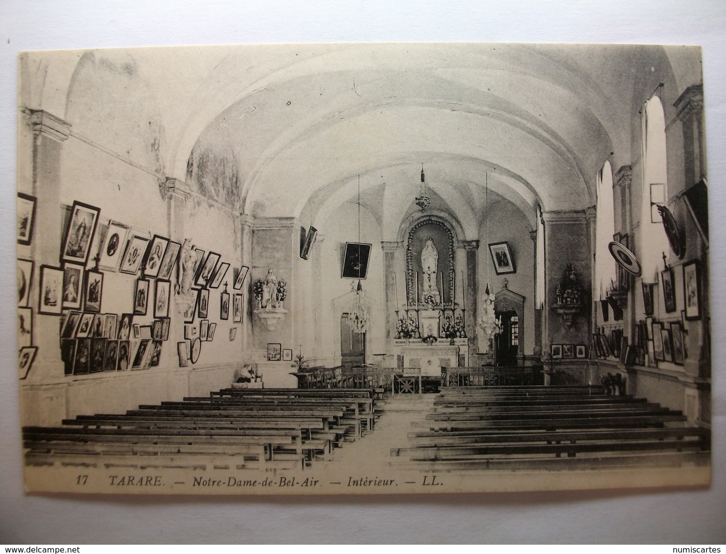 Carte Postale Tarare (69) Notre Dame De Bel Air - Intérieur ( Petit Format Noir Et Blanc Correspondance 1915 ) - Tarare