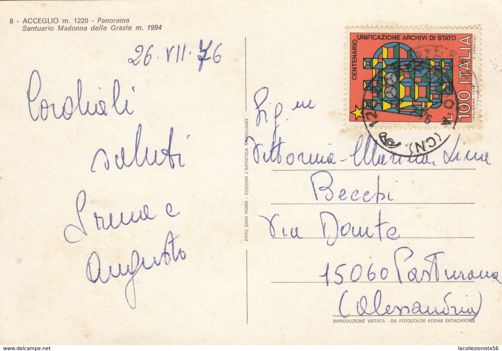 9407-SALUTI DA ACCEGLIO(CUNEO)-FG - Saluti Da.../ Gruss Aus...