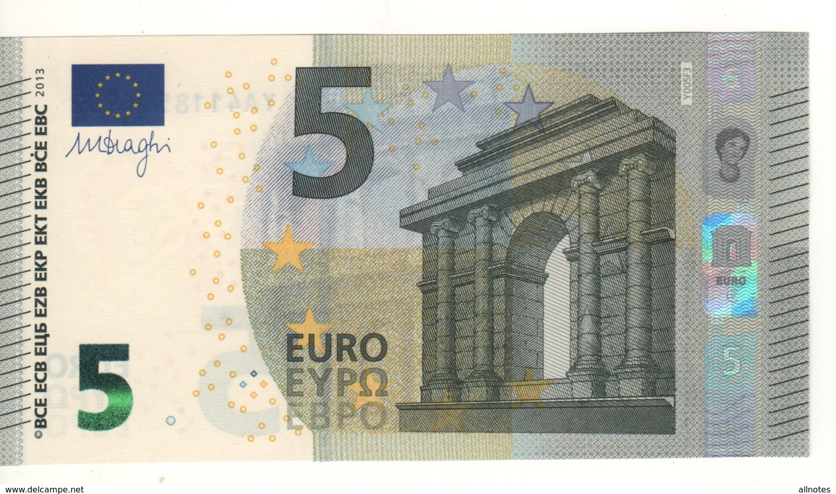 5 EURO  "Greece"    DRAGHI   Y 005 F3    YA4118506982  /  FDS - UNC - 5 Euro