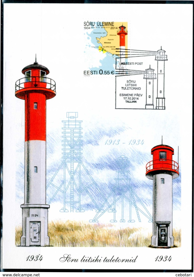 ESTONIA / EESTI 2014 - Fari / Lighhouses - Maxi Card Come Da Scansione - Fari