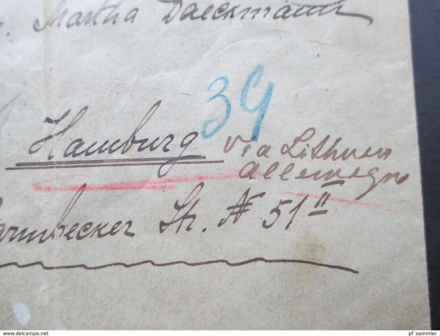 Lettland 1924 Wertbrief / Einschreiben Gestempelter R-Zettel Jelgawa Via Litauen Nach Hamburg Michel Nr. 98 MiF - Lettland