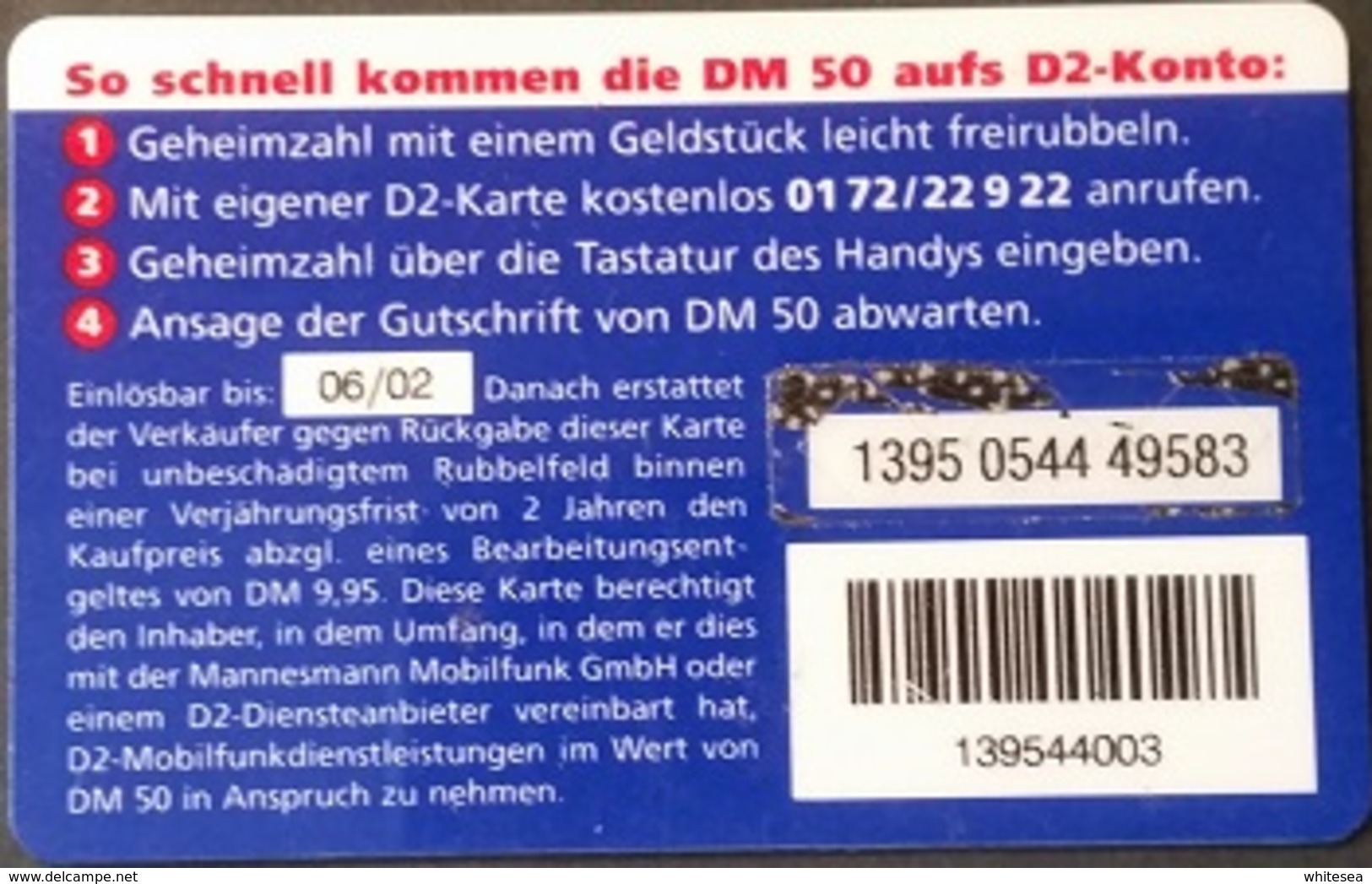 Prepaidcard Deutschland  - D2-CallNow  - D2 Mannesmann - Debitel -  Sport - Beachvolleyball - Power Für's Handy - 06/02 - [2] Prepaid