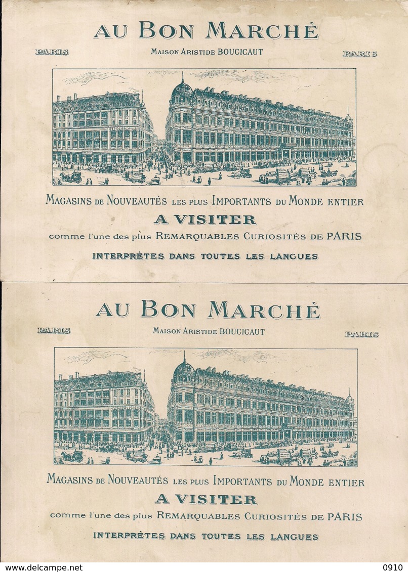 AU BON MARCHE-AU FEU+L'ECOLE -215/147MM-ANIMAUX HUMANISES-DIEREN GEPERSONALISEERD-LEO HINGRE - Au Bon Marché