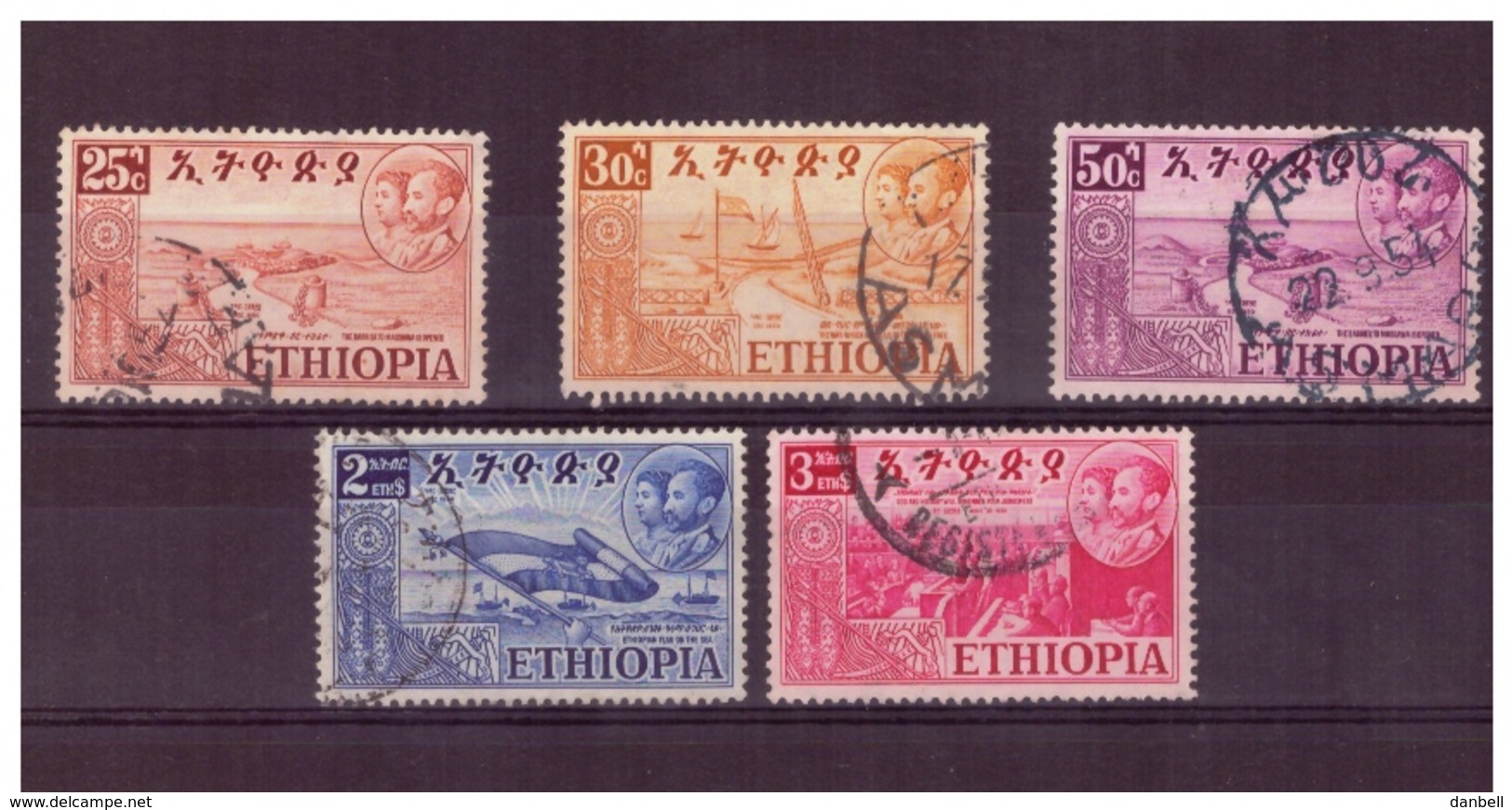 ETIOPIA)1952 Retour De L'Erythree Lotticino 5 Val YT 316-17-18 322-323  Used - Etiopia