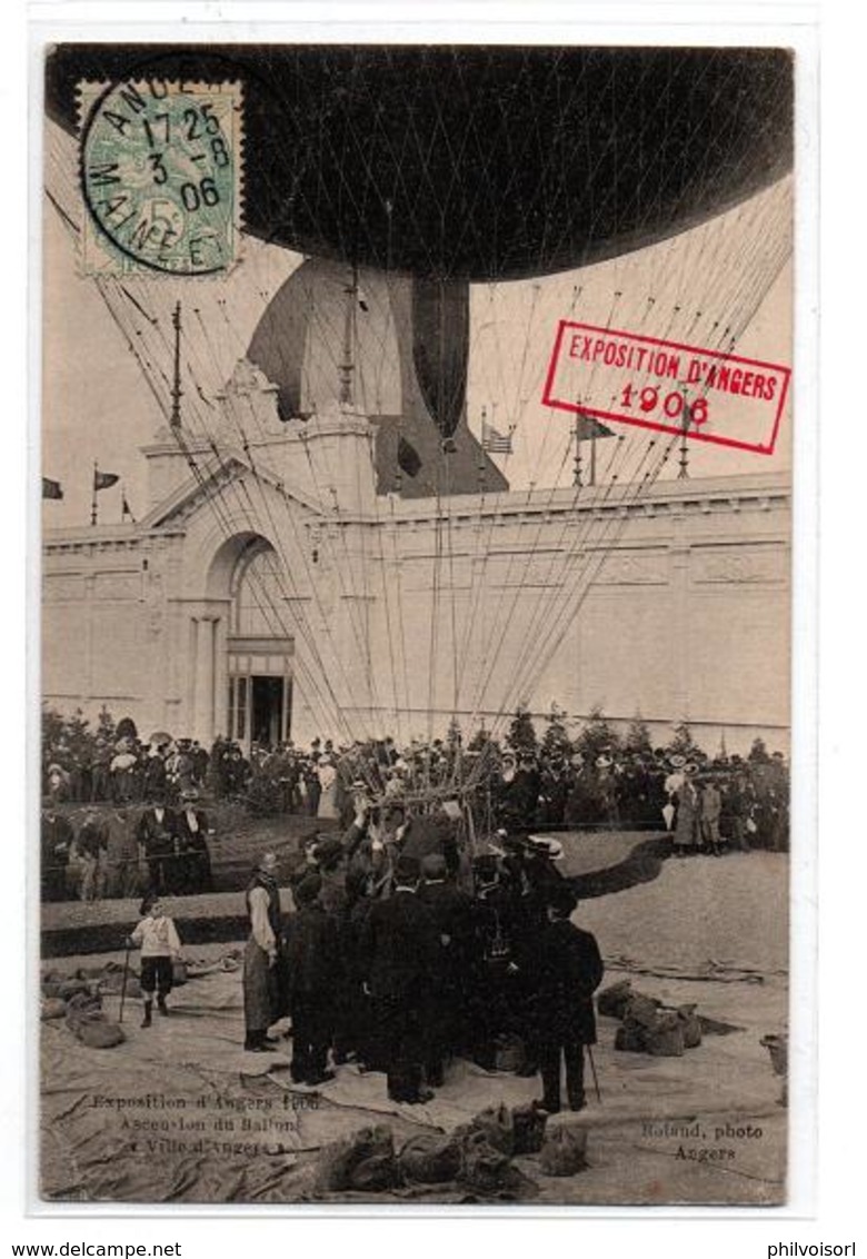 ANGERS EXPO DE 1906 ASCENSION DU BALLON TRES ANIMEE - Angers