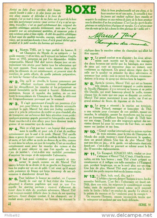 Lot De 10 Images Nestlé, 1936-37, Boxe. M.Thil, L'espagnol Ignacio Ara.... - Nestlé