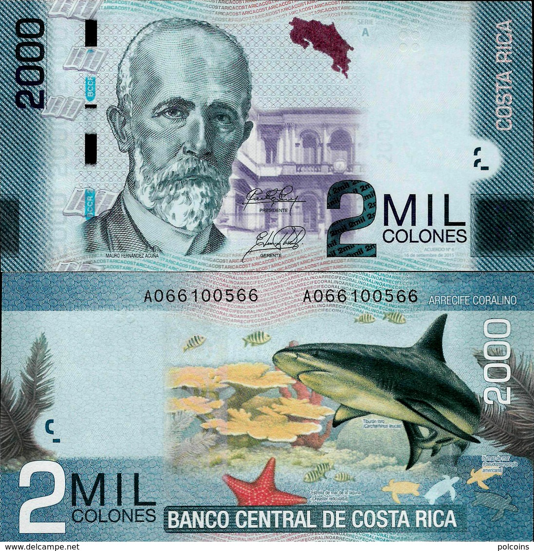 Costa Rica 2015 - 2000 Colones - Pick 275 UNC - Costa Rica