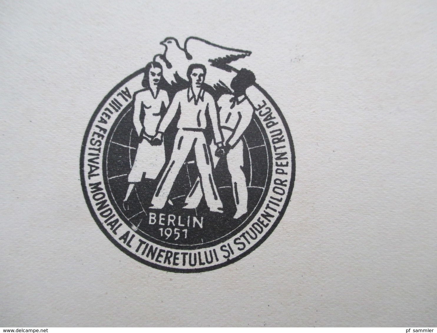 DDR / Rumänien 1951 Faltblatt / Sonderkarte In 4 Sprachen!  Weltjugendfestspiele Berlin 1951 Nr. 1264-1266 SST - Briefe U. Dokumente