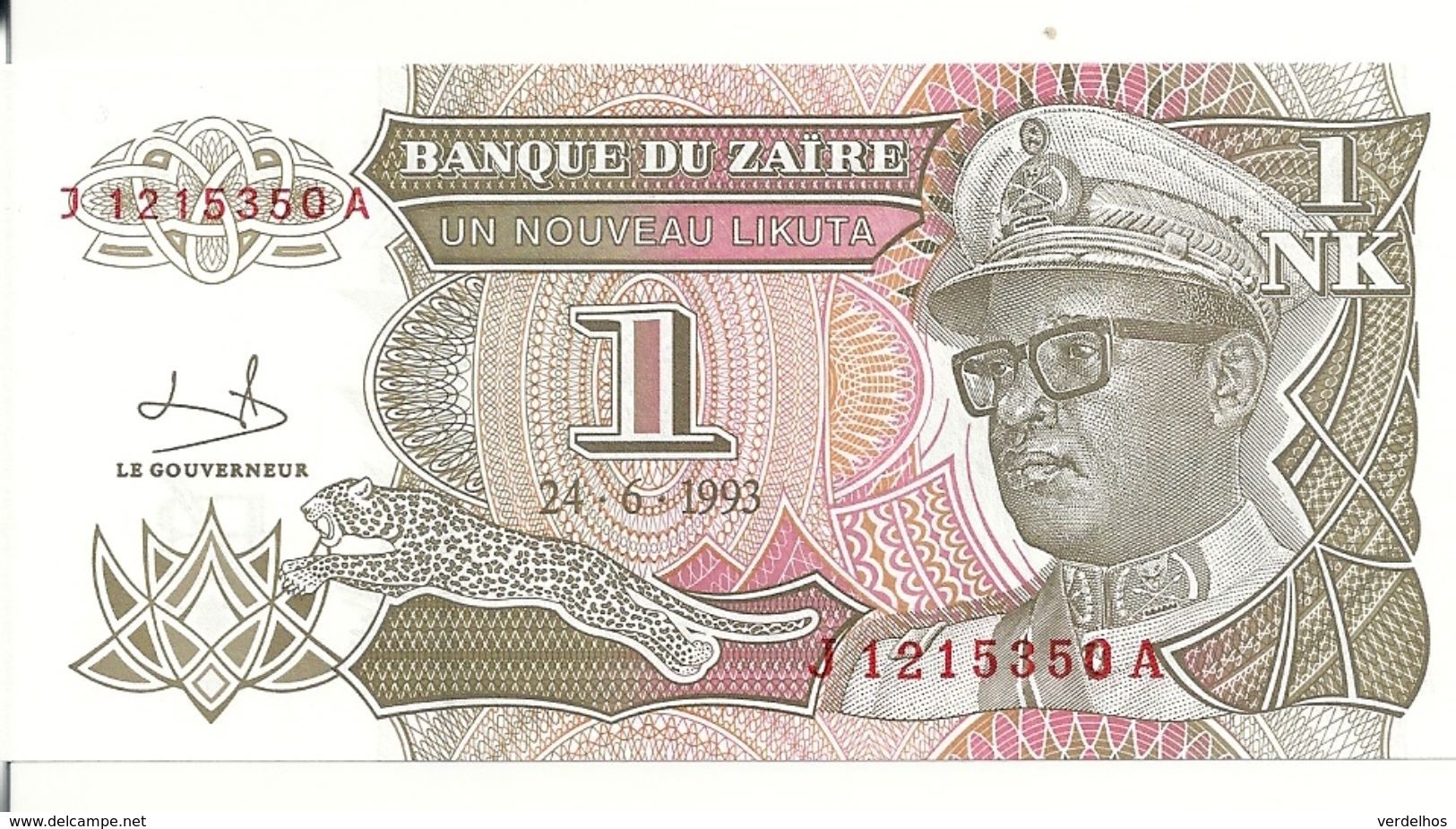 ZAIRE 1 NOUVEAU LIKUTA 1993 UNC P 47 - Zaïre