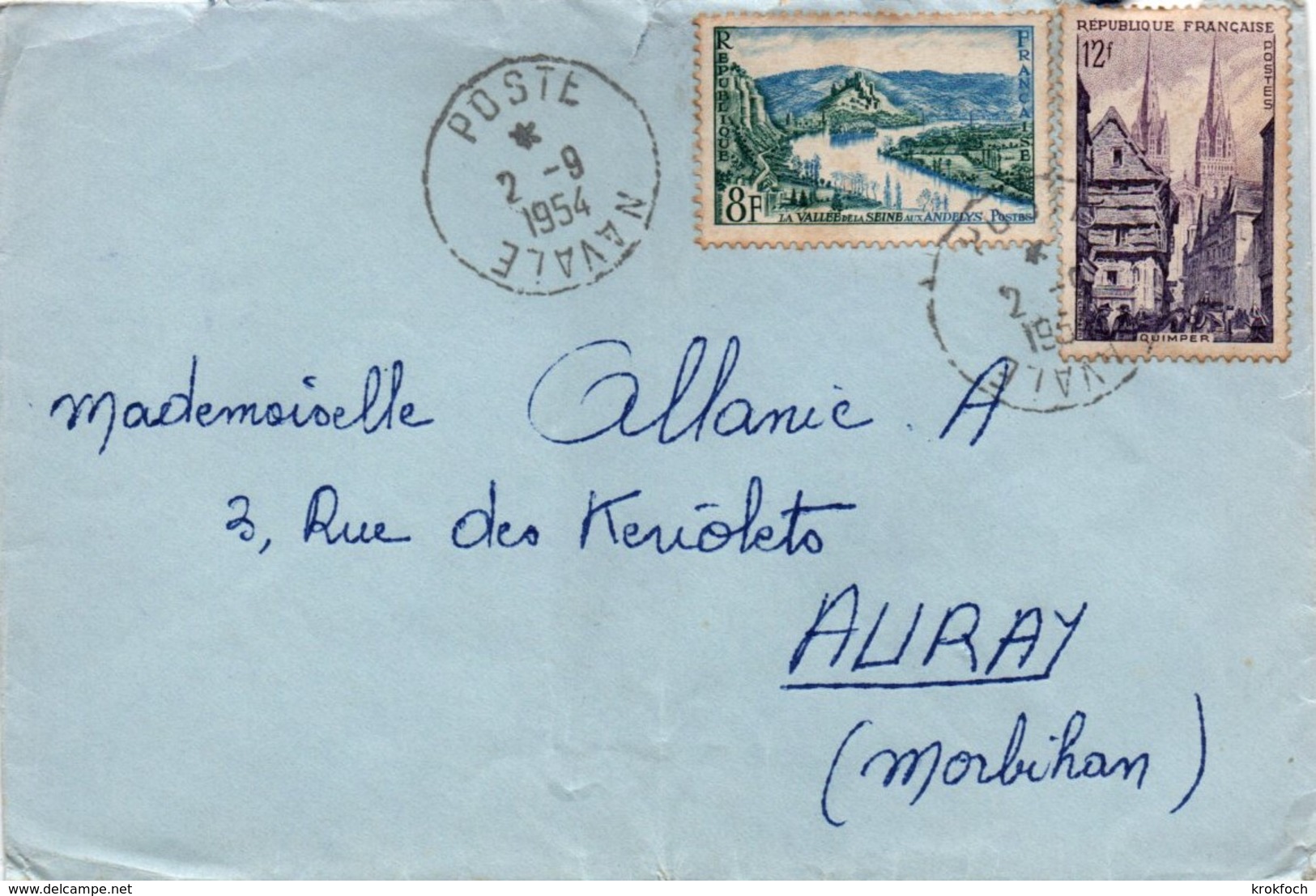 Poste Navale 1954 - Lettre - Poste Navale