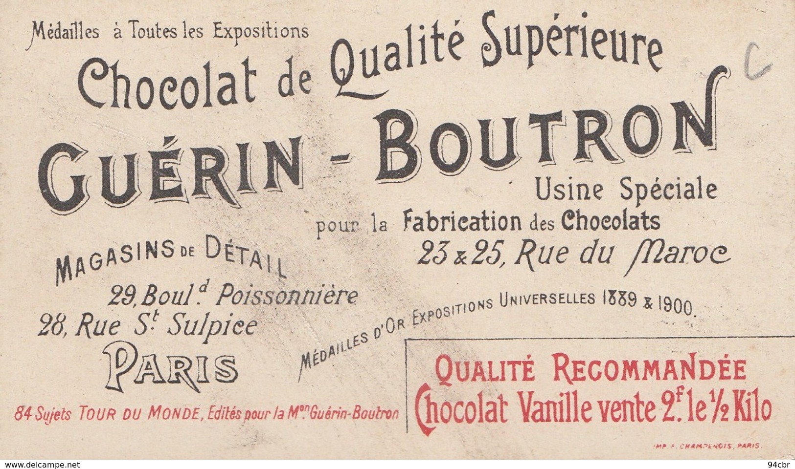 CHROMO IMAGE ) GUERIN BOUTRON Le Tour Du Monde En 84 Etapes ( Cochinchine Course De Pirogue A Mytho) (6x10.5) - Guerin Boutron