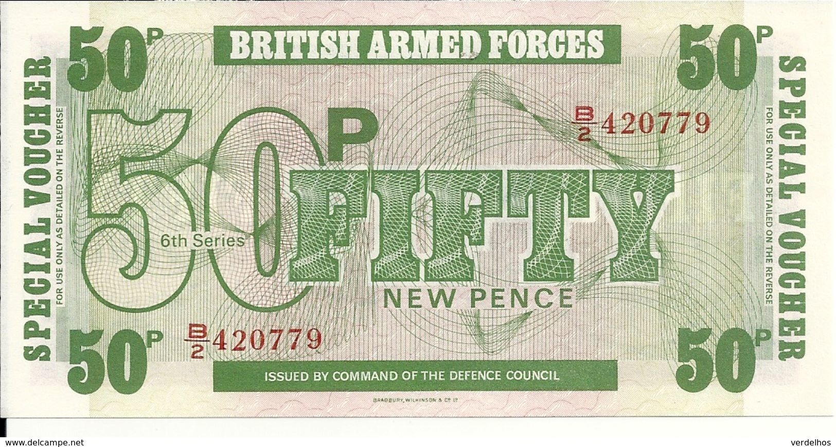 GRANDE BRETAGNE 50 PENCE UNC - British Armed Forces & Special Vouchers